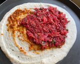A picture of step 7 of Mysore style Masala Dosa.