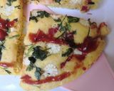 A picture of step 4 of Dhokla Pizza.