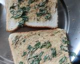 A picture of step 3 of Cheese spread spring onion potato sandwich.