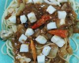Foto langkah ke 2 dari resep Spagetti Ayam saus Baberque Mozzarella.