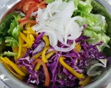 Hình bước làm 4 của món Salad thập cẩm trộn sốt mè rang