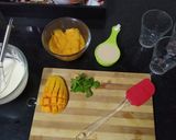 A picture of step 1 of Eggless mango mousse without gelatin/agar-agar.