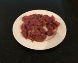 A picture of step 1 of Sweet and Sour Pork.