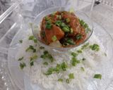 A picture of step 8 of Chicken Chilli 😋With garlic Rice.