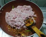 A picture of step 2 of Keema Ambada or Lamb Mince with Red Sorrel Leaves.