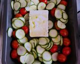 A picture of step 3 of Feta Pasta with Cherry Tomatoes and Zucchini.