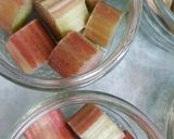 A picture of step 1 of Individual rhubarb and strawberry crumble.