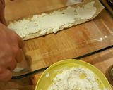 A picture of step 6 of Taisen's lasagna roll ups.