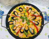 Foto del paso 6 de la receta: Paella sencilla de choros y gambas al vino blanco!