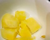 A picture of step 1 of Aloo chana chat.