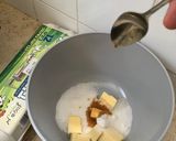 A picture of step 3 of Frieda’s Rhubarb Cake.