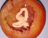 Foto del paso 2 de la receta: Tomate relleno de arroz integral, garbanzos y kanikama