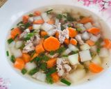 Hình bước làm 2 của món Canh su hào, cà rốt, thịt bằm