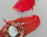 Foto del paso 10 de la receta: Pimientos asados rellenos de arroz integral y huevo de codorniz