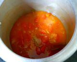 A picture of step 10 of Idly with sambar (without dal) for breakfast.
