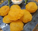 A picture of step 5 of Quinoa flour masala puri.