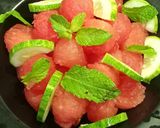 A picture of step 5 of Watermelon Feta Cheese Salads.