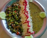 A picture of step 1 of Dal and Rice.