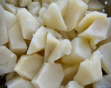 Foto del paso 2 de la receta: Bacalao sobre parmentier al azafrán con crema de naranja