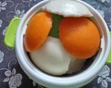 A picture of step 9 of Tricolour idlis.