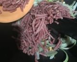 Foto langkah ke 4 dari resep Kentang Manis Daging Cincang Saus Teriyaki.