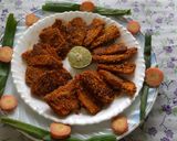 A picture of step 6 of Crispy Yam fritters suranche chaap veg crispy Yam fish fry.