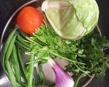 A picture of step 2 of Moong dal cabbege uttapa.