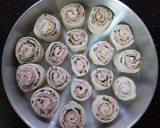 A picture of step 4 of Ham Rolls#endofyearchallenge.