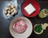 A picture of step 1 of Chinese Mushroom Tofu Minced Pork Stir Fry 香菇碎豬豆腐.