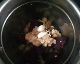A picture of step 1 of Beet Hummus Sandwich.
