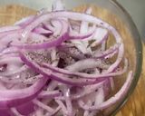 A picture of step 3 of Mild Pickled Red Onions with Coarse Salt and Ground Pepper.