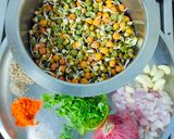 A picture of step 1 of Mix sprouts falafel.