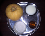 முலாம் பழ மில்க்க்ஷேக் டாப்டு வித் ஹனி (Mulaambaza milkshake topped with honey recipe in tamil) ரெசிபி ஸ்டேப் 1 புகைப்படம்