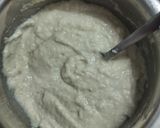 A picture of step 2 of Urad dal kofta in garlicky spinach gravy.
