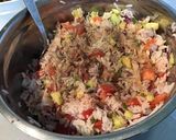 Une image de l'étape 17 de Salade de riz aux légumes,olives et pancetta grillée.