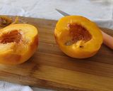 Foto del paso 1 de la receta: Carpaccio Templado de Nectarina Caramelizada con Pavo Glaseado a la Sartén