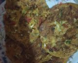 A picture of step 5 of Cabbage onion chilla.