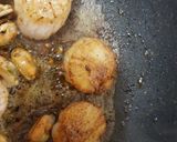 A picture of step 3 of My Garlic Seared Scallops and Fish medley. 😘.