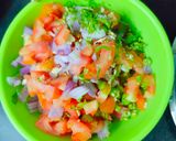 A picture of step 2 of Boondi Papad Bhel.