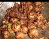 A picture of step 8 of Leftover Chapati Manchurian.