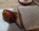 A picture of step 2 of One bite pin wheel sandwiches.
