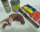 Foto del paso 1 de la receta Tartar de pulpo, maíz dulce y pimientos del piquillo