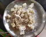 A picture of step 1 of Chilli Paneer.