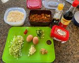 A picture of step 1 of Kimchi Fried Rice.