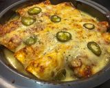 A picture of step 4 of Chicken Enchiladas In my Style💕💕💕.