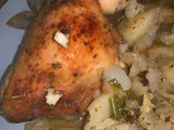 Pollo al horno a las finas hierbas con guarnición