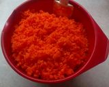 A picture of step 1 of Easy Gajar Halwa with icing glaze.