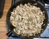 A picture of step 2 of Chicken and Mushroom Pasta Bake.