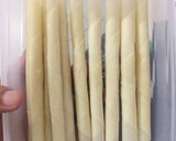 Foto langkah ke 4 dari resep Kulit Lumpia isi Keju Mozarella toping pasta greentea & vanilla.