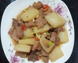 Hình bước làm 7 của món Thịt heo kho củ cải trắng